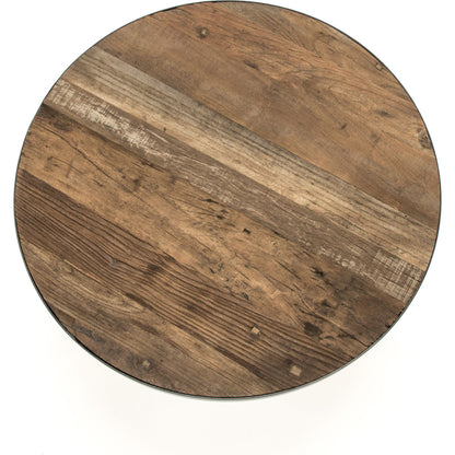 Side Table by Zentique in weathered elm and elm, metal. Made from elm, metal in a modern style.