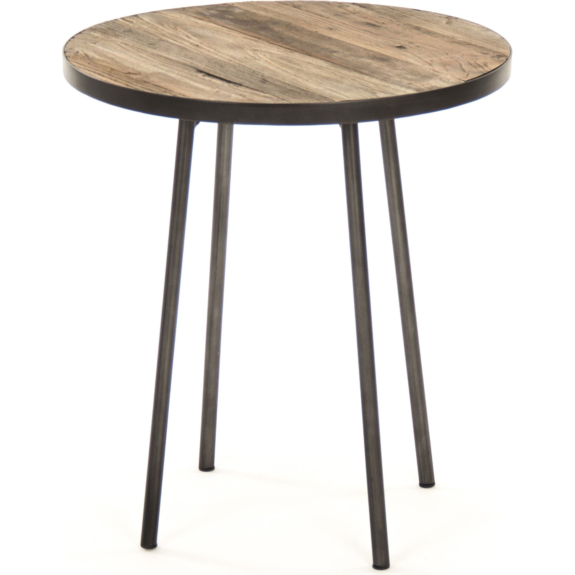Side Table by Zentique in weathered elm and elm, metal. Made from elm, metal in a modern style.