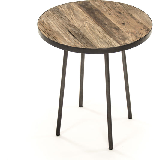 Side Table by Zentique in weathered elm and elm, metal. Made from elm, metal in a modern style.
