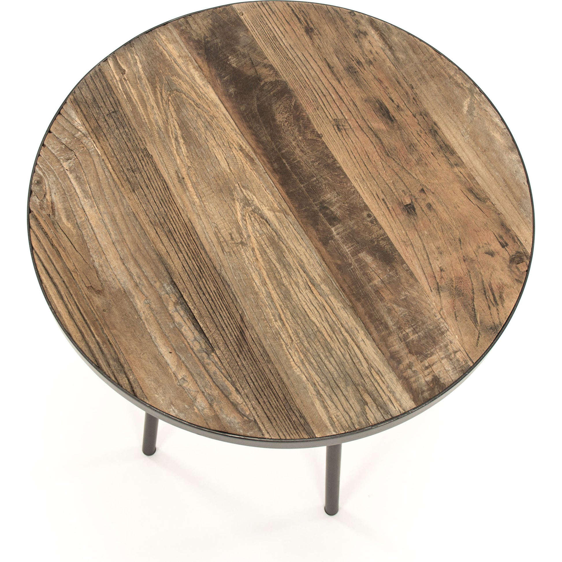 Side Table by Zentique in weathered elm and elm, metal. Made from elm, metal in a modern style.