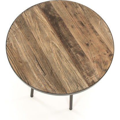 Side Table by Zentique in weathered elm and elm, metal. Made from elm, metal in a modern style.