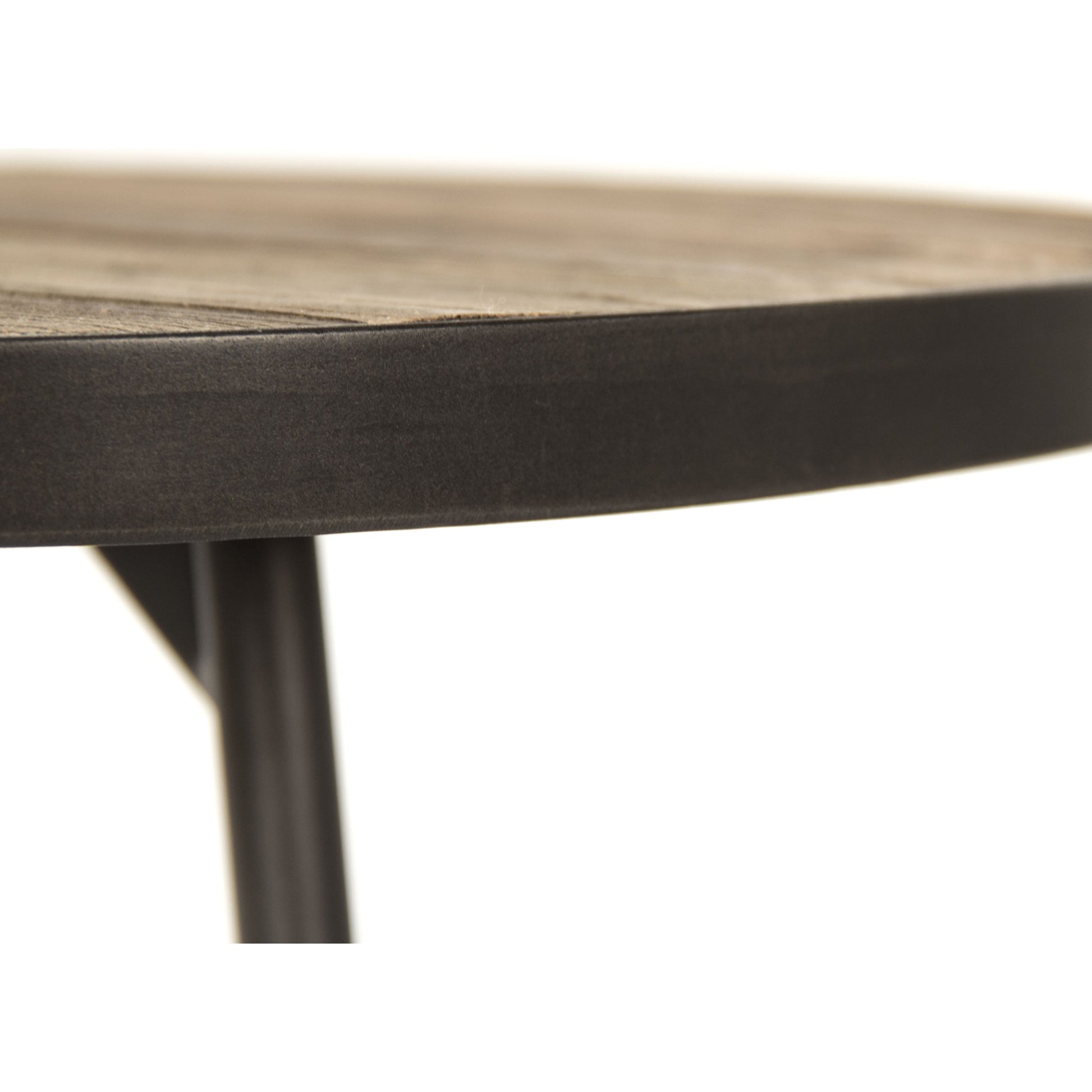 Side Table by Zentique in weathered elm and elm, metal. Made from elm, metal in a modern style.