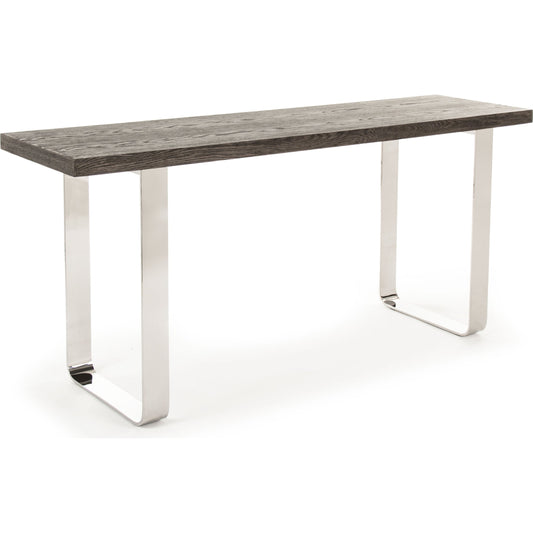 Wall Table by Zentique in dark brown, chrome and oak, steel. Made from oak, steel in a modern style.
