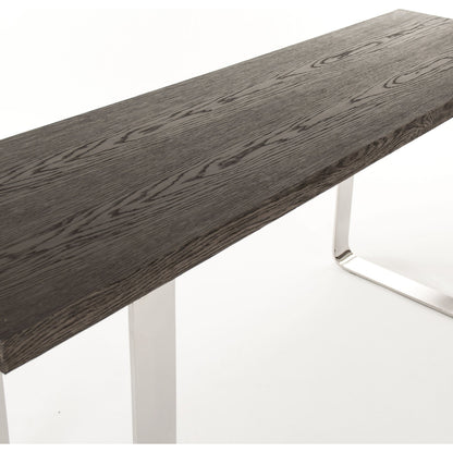 Wall Table by Zentique in dark brown, chrome and oak, steel. Made from oak, steel in a modern style.