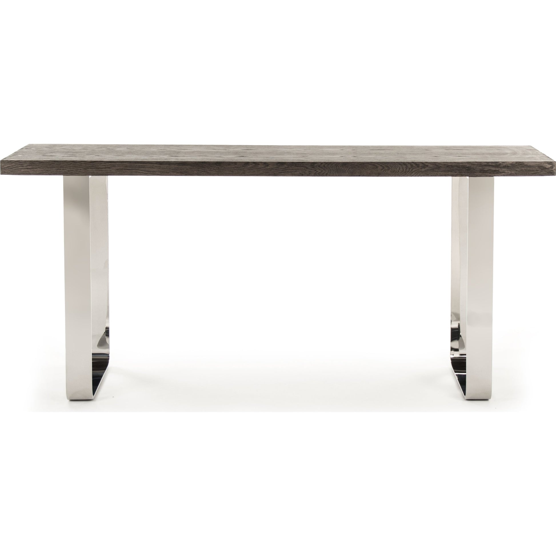Wall Table by Zentique in dark brown, chrome and oak, steel. Made from oak, steel in a modern style.