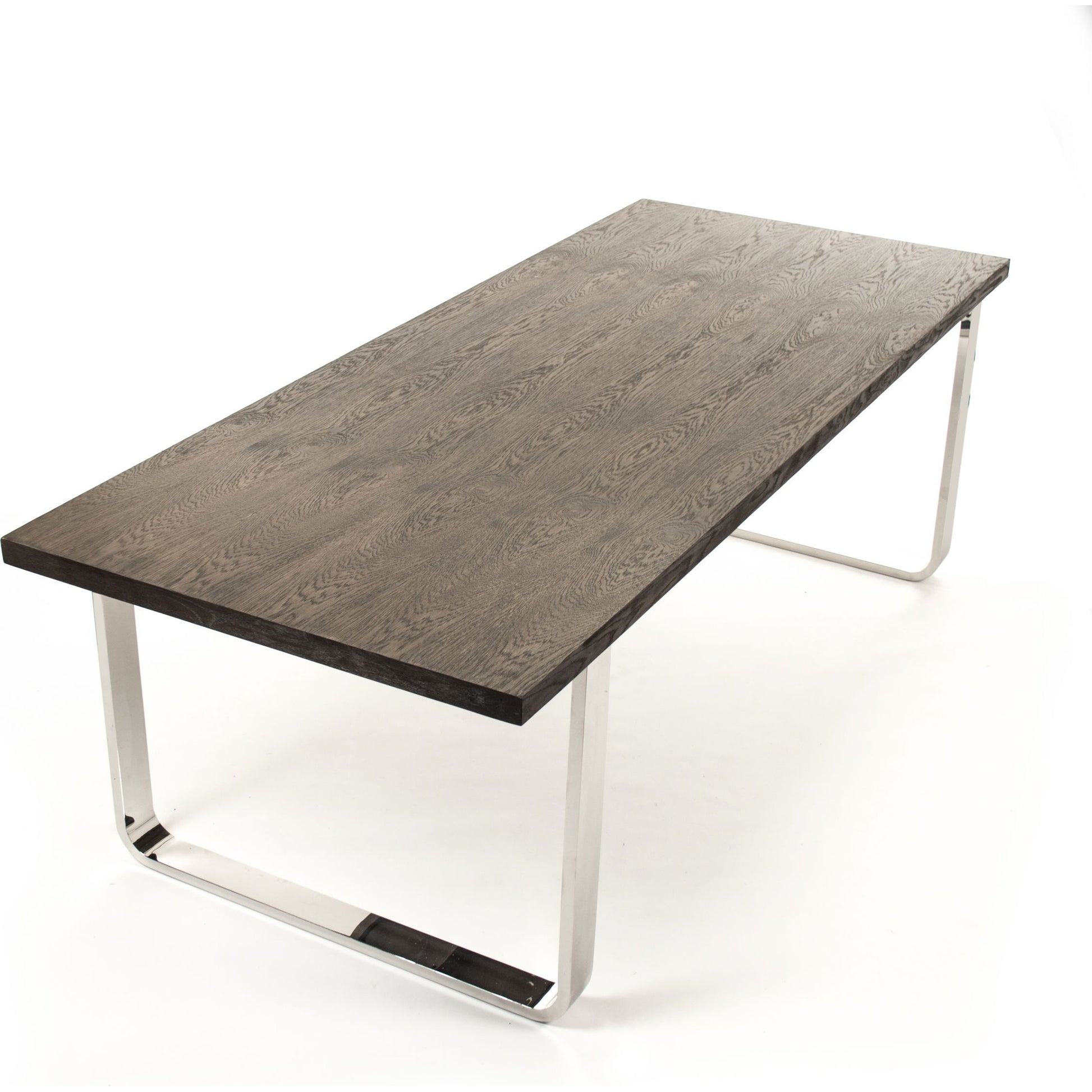 Dining Table by Zentique in dark brown, chrome and oak, steel. Made from oak, steel in a modern style.