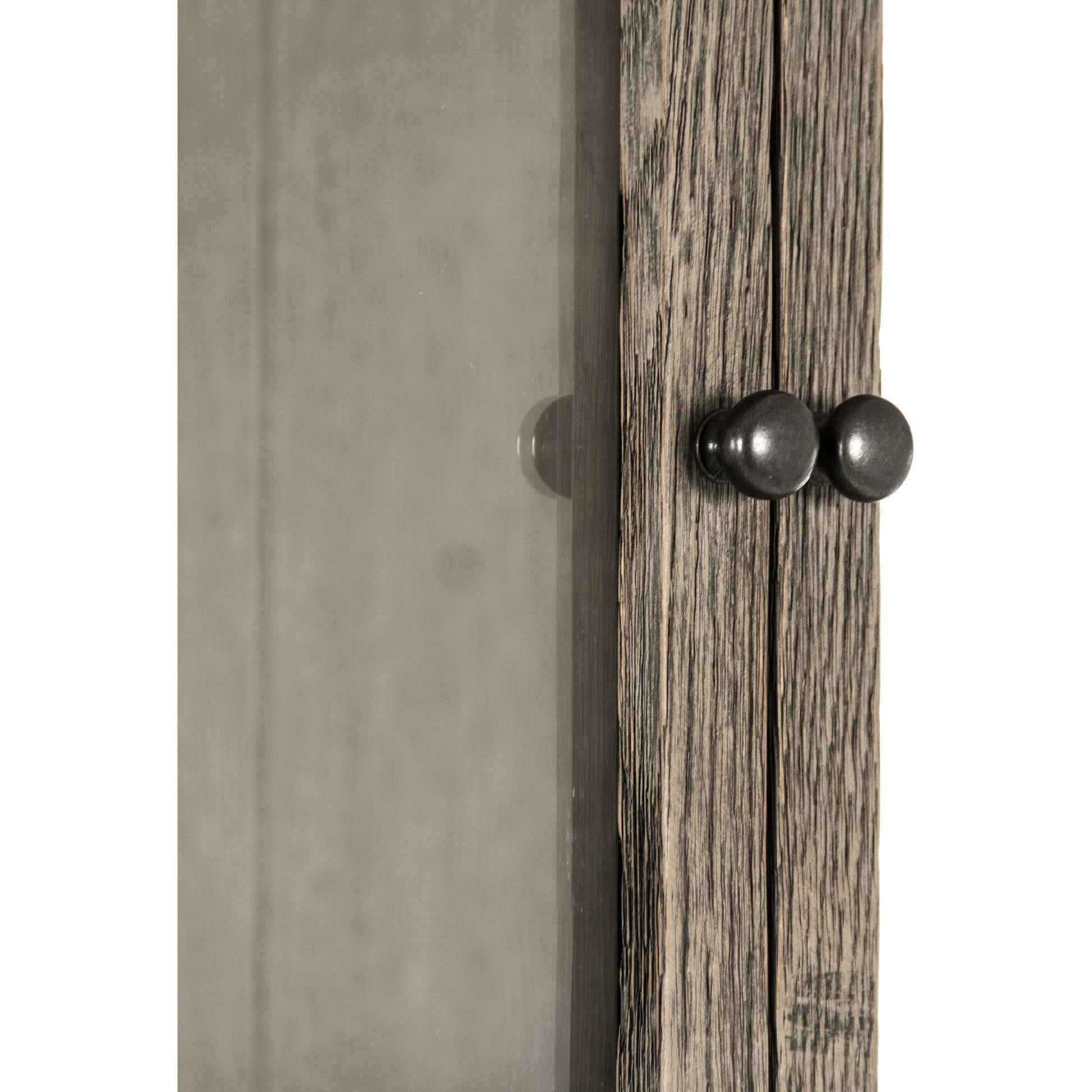 Cabinet by Zentique in dark brown, distressed metal and oak, metal. Made from oak, metal in a modern style.