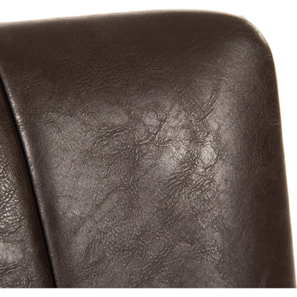 Side Chair by Zentique in dark gray metal, brown polyurethane vinyl and metal. Made from metal in a modern style.