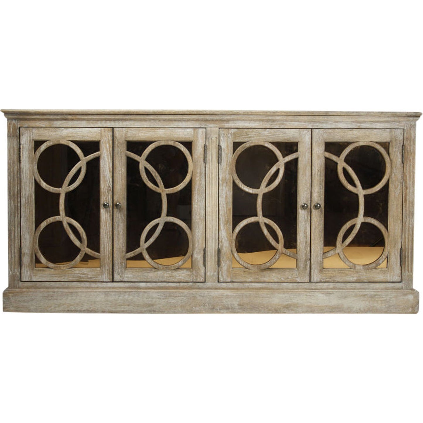 000 S-337089 | Additional Silo | Edith Buffet by Zentique in sepia mirror and limed gray oak. Made from unique in a transitional style.
