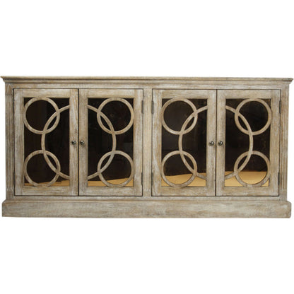Edith Buffet by Zentique in sepia mirror and limed gray oak. Made from unique in a transitional style.