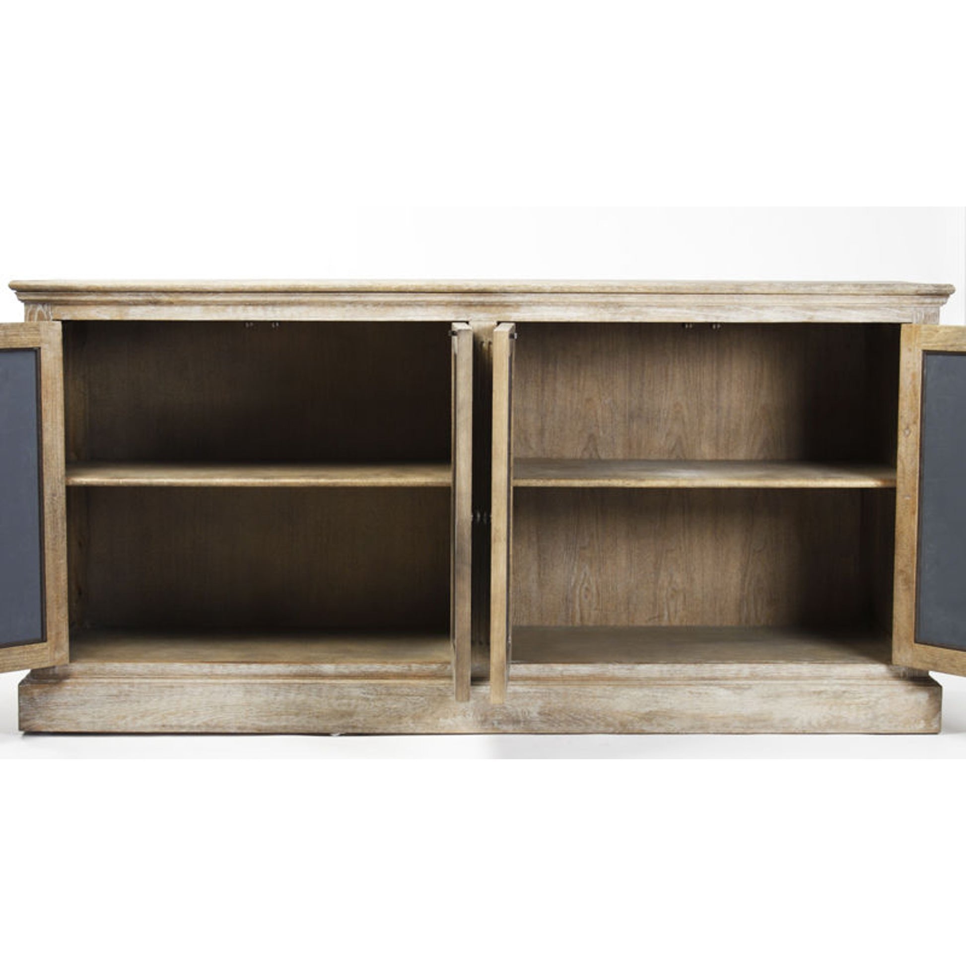 Edith Buffet by Zentique in sepia mirror and limed gray oak. Made from unique in a transitional style.
