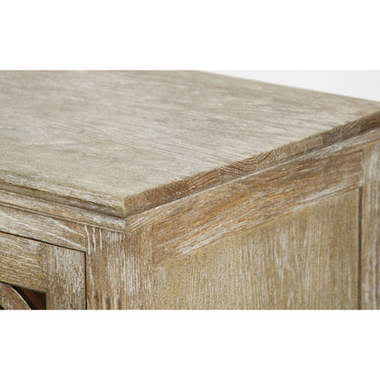 Edith Buffet by Zentique in sepia mirror and limed gray oak. Made from unique in a transitional style.