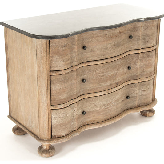 Marbre Dresser by Zentique in limed gray and limed gray oak. Made from oak in a traditional style.