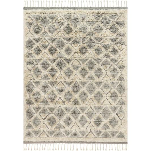 Hygge YG-02 Rug by Loloi in smoke, taupe. Made from 100% wool in a eclectic & global style.