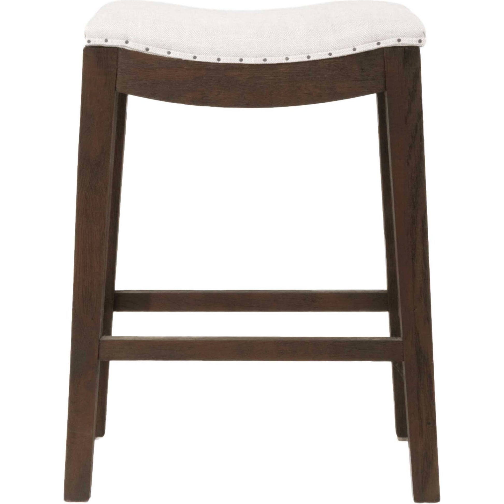Harper Counter Stool by Essentials For Living in performance bisque french linen, natural gray ash. Made from solid ash wood in a transitional style.