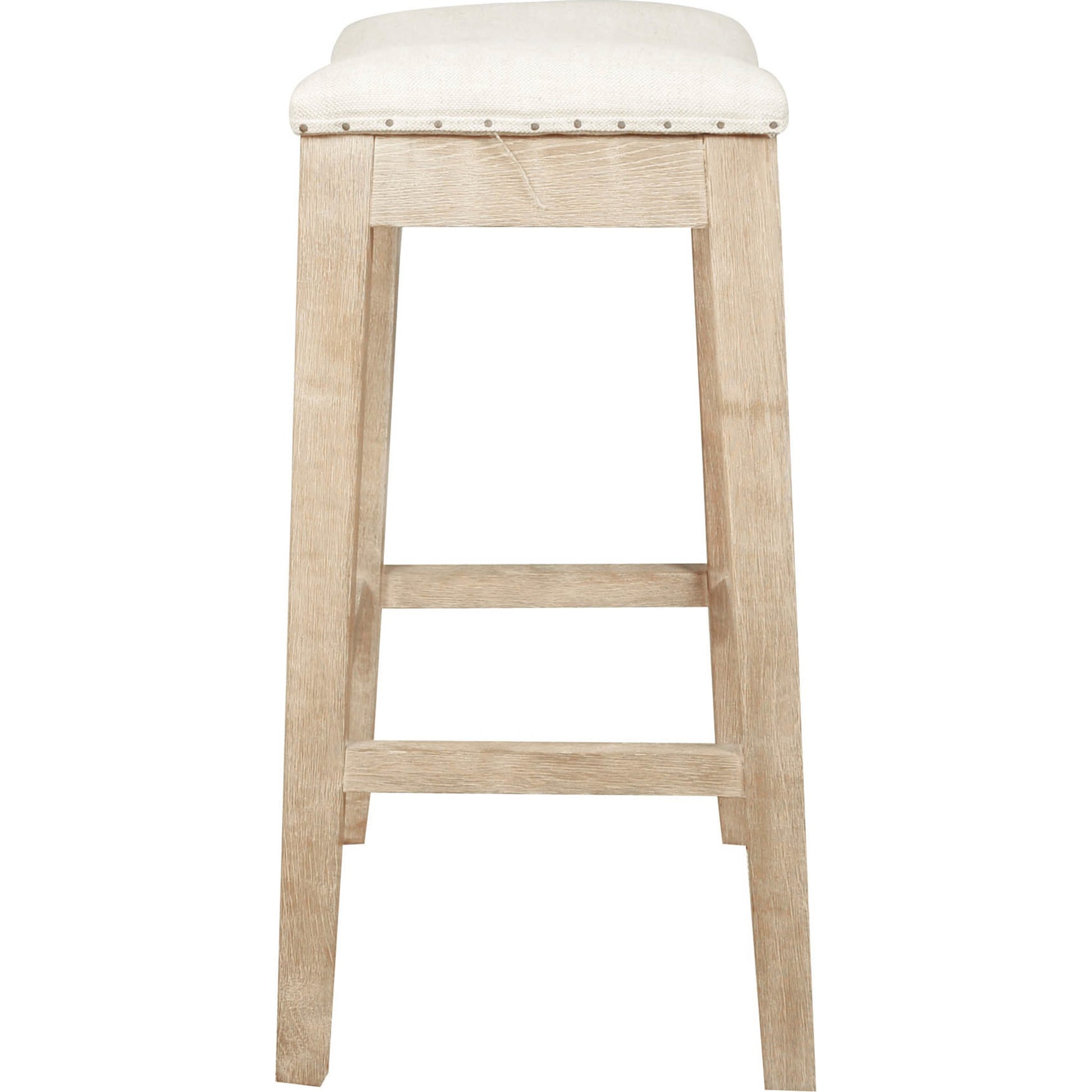Harper Counter Stool by Essentials For Living in performance bisque french linen, natural gray ash. Made from solid ash wood in a transitional style.