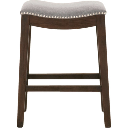 Harper Counter Stool by Essentials For Living in performance bisque french linen, natural gray ash. Made from solid ash wood in a transitional style.