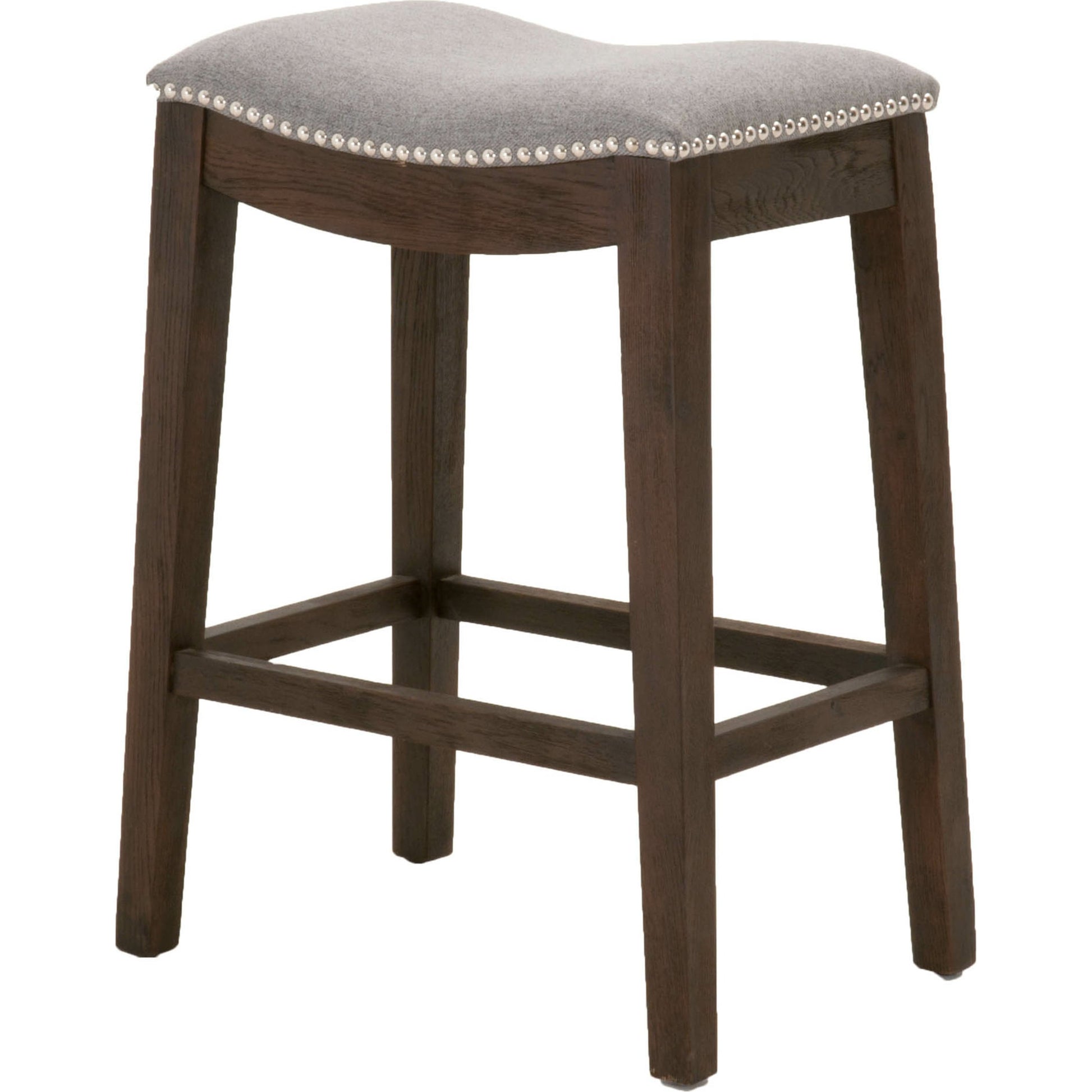Harper Counter Stool by Essentials For Living in performance bisque french linen, natural gray ash. Made from solid ash wood in a transitional style.