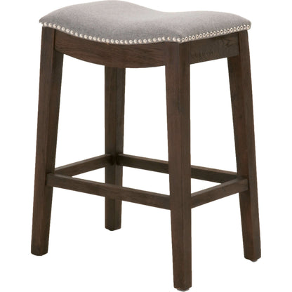 Harper Counter Stool by Essentials For Living in performance bisque french linen, natural gray ash. Made from solid ash wood in a transitional style.