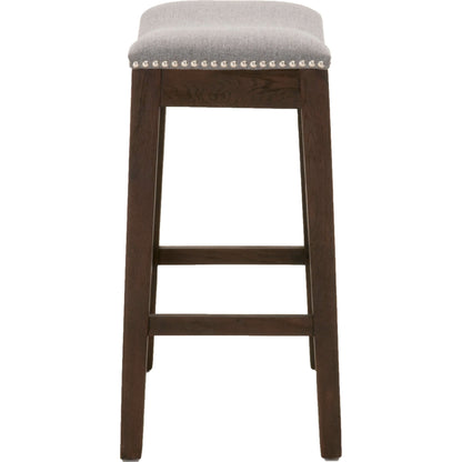 Harper Counter Stool by Essentials For Living in performance bisque french linen, natural gray ash. Made from solid ash wood in a transitional style.