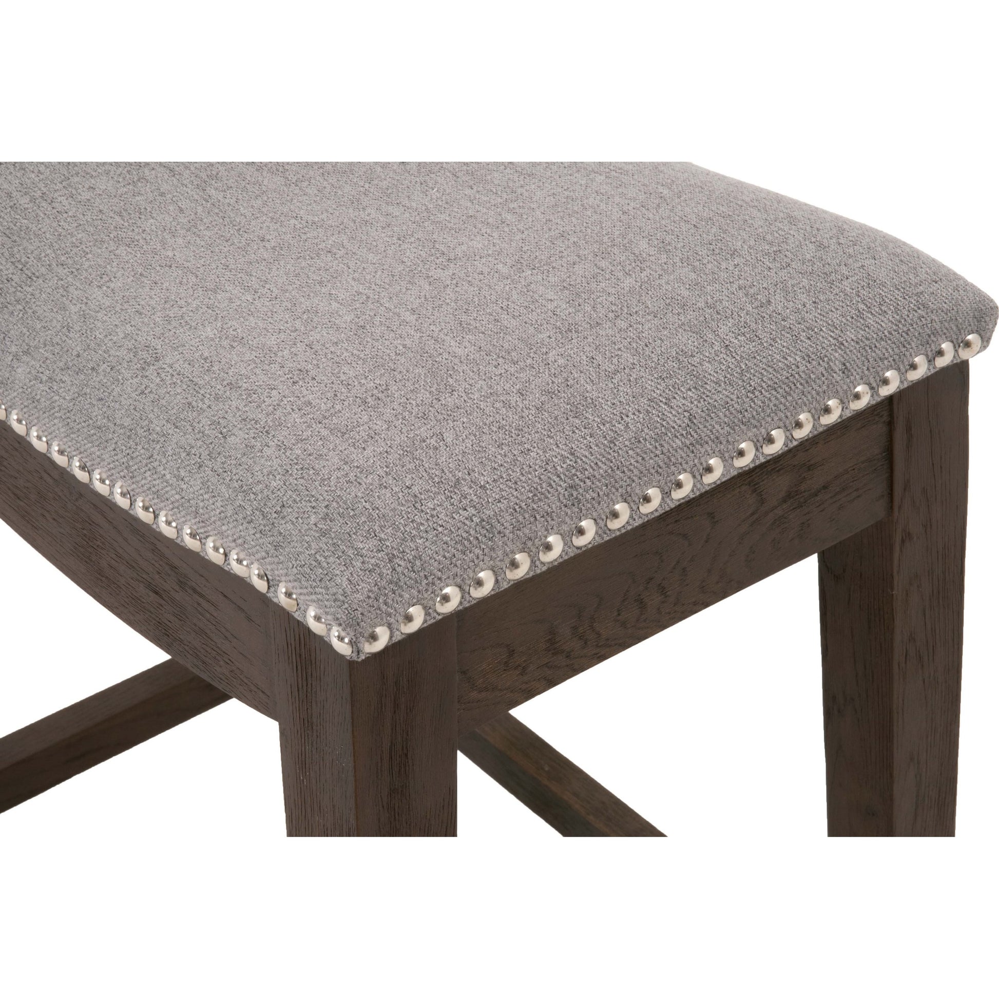 Harper Counter Stool by Essentials For Living in performance bisque french linen, natural gray ash. Made from solid ash wood in a transitional style.