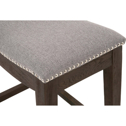 Harper Counter Stool by Essentials For Living in performance bisque french linen, natural gray ash. Made from solid ash wood in a transitional style.