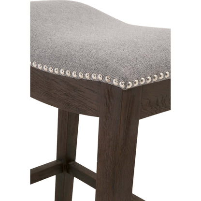 Harper Counter Stool by Essentials For Living in performance bisque french linen, natural gray ash. Made from solid ash wood in a transitional style.