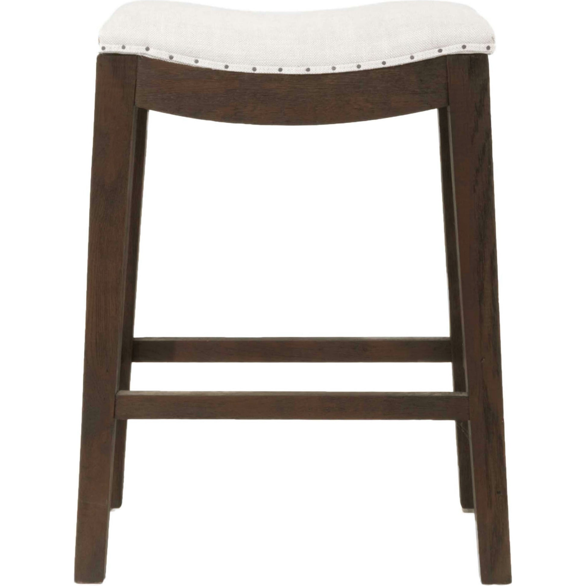 Harper Counter Stool by Essentials For Living in performance bisque french linen, natural gray ash. Made from solid ash wood in a transitional style.