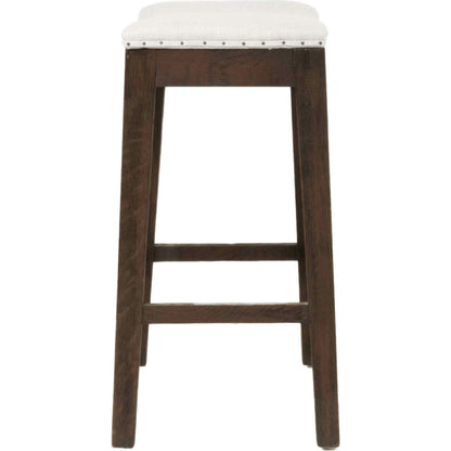Harper Counter Stool by Essentials For Living in performance bisque french linen, natural gray ash. Made from solid ash wood in a transitional style.