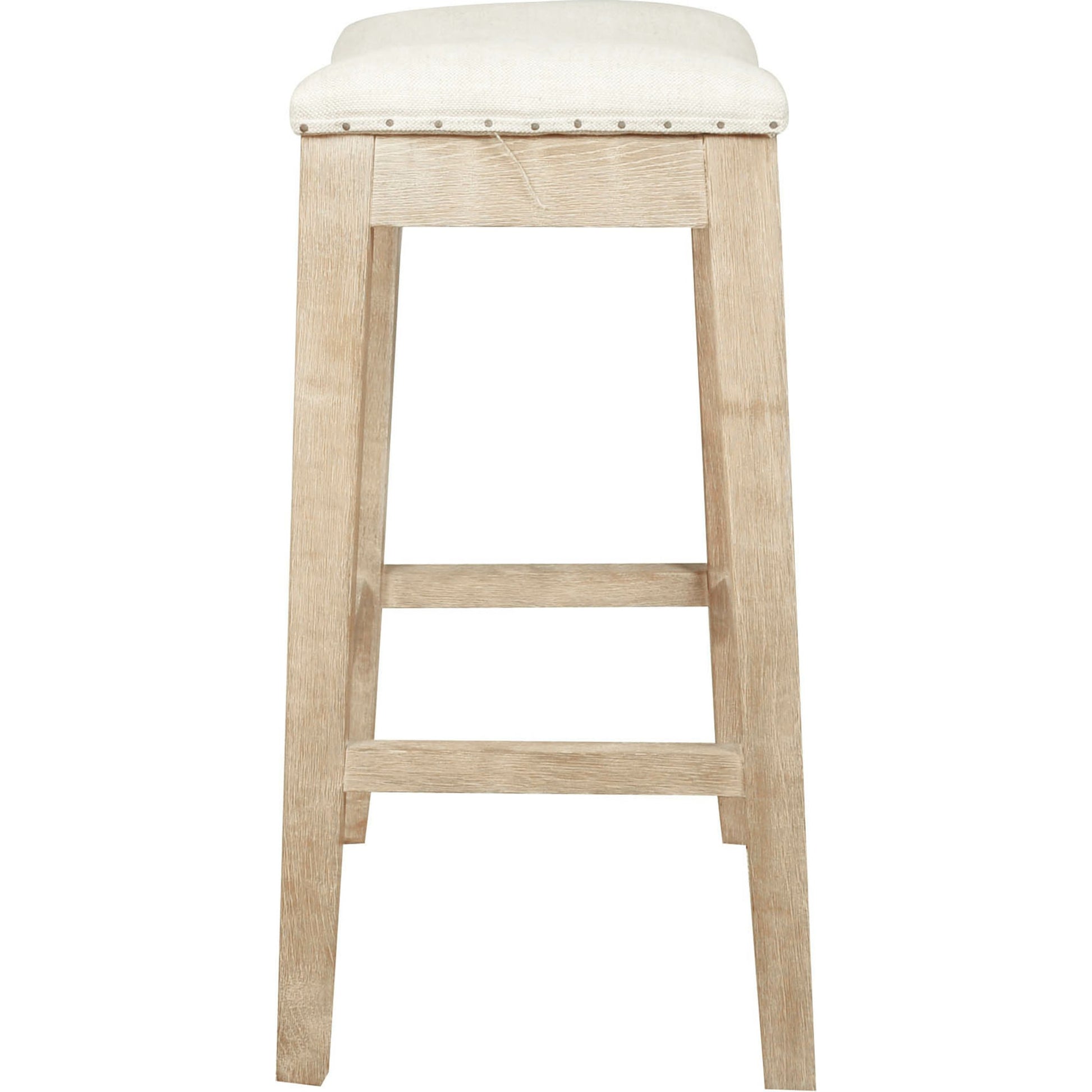 Harper Counter Stool by Essentials For Living in performance bisque french linen, natural gray ash. Made from solid ash wood in a transitional style.