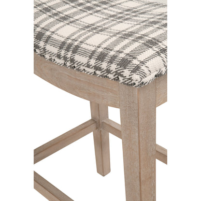 Harper Counter Stool by Essentials For Living in performance bisque french linen, natural gray ash. Made from solid ash wood in a transitional style.