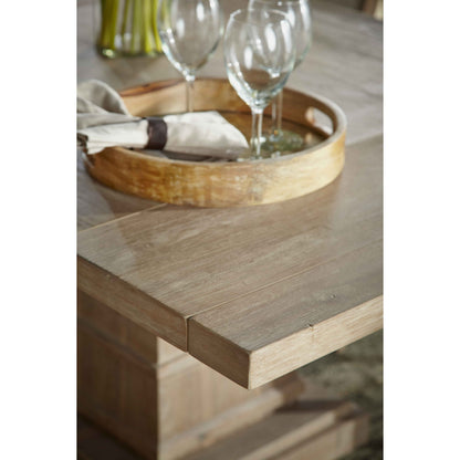 Hudson Square Dining Table by Essentials For Living in natural gray. Made from solid acacia, acacia veneer in a cottage & farmhouse style.