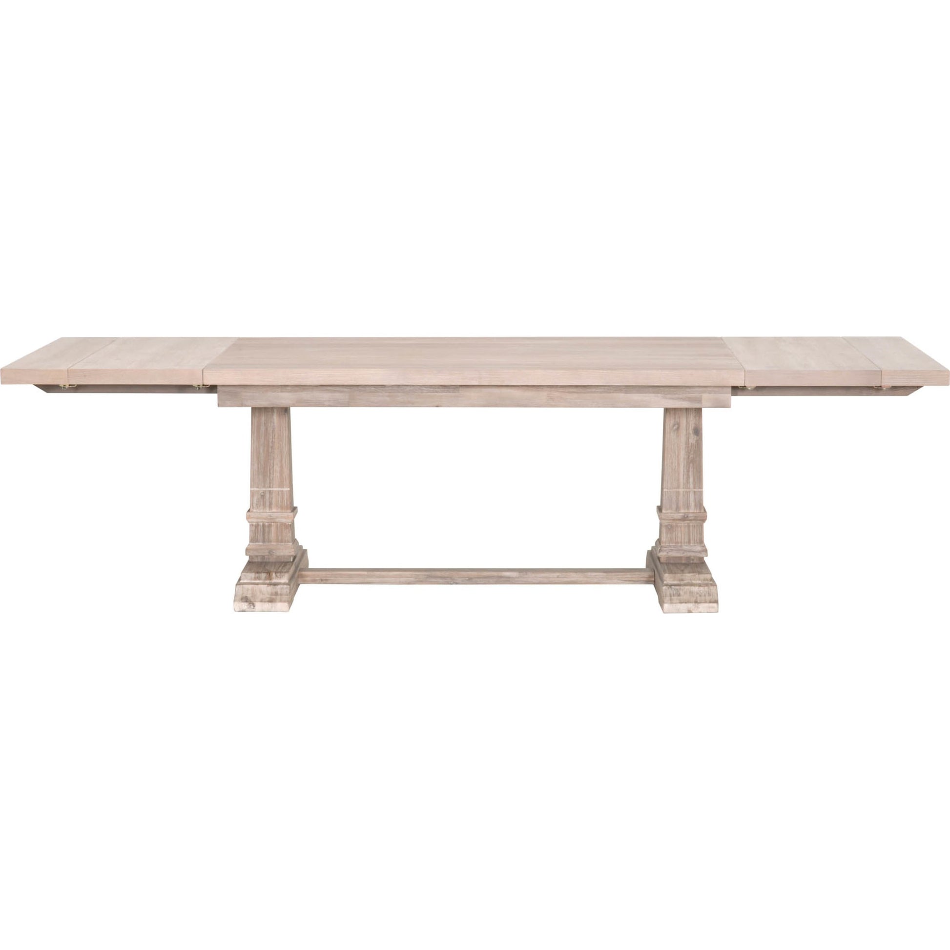Hudson Rectangle Dining Table by Essentials For Living in natural gray. Made from solid acacia, acacia veneer in a cottage & farmhouse style.