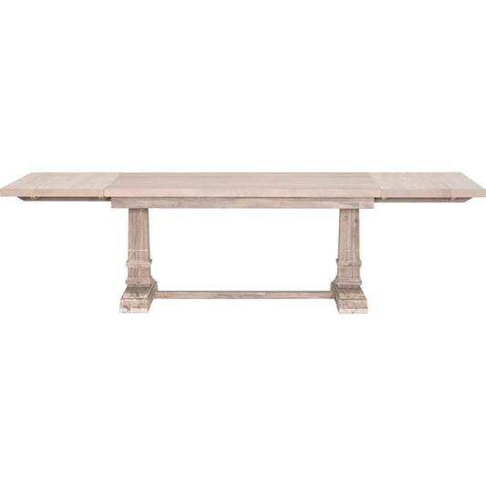 Hudson Rectangle Dining Table by Essentials For Living in natural gray. Made from solid acacia, acacia veneer in a cottage & farmhouse style.