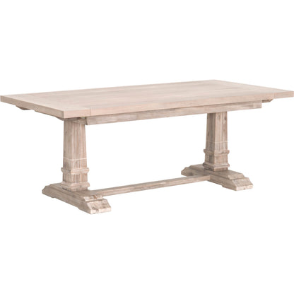 Hudson Rectangle Dining Table by Essentials For Living in natural gray. Made from solid acacia, acacia veneer in a cottage & farmhouse style.