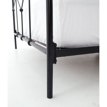 Casey Bed by Four Hands in sanblasted vintage black. Made from iron in a cottage & farmhouse style.