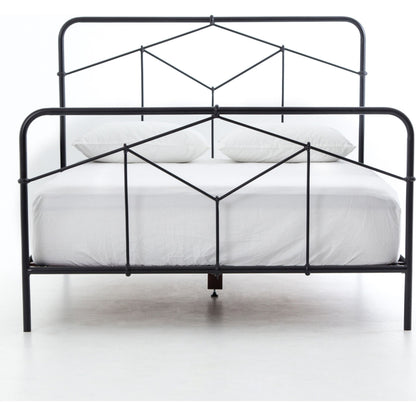Casey Bed by Four Hands in sanblasted vintage black. Made from iron in a cottage & farmhouse style.