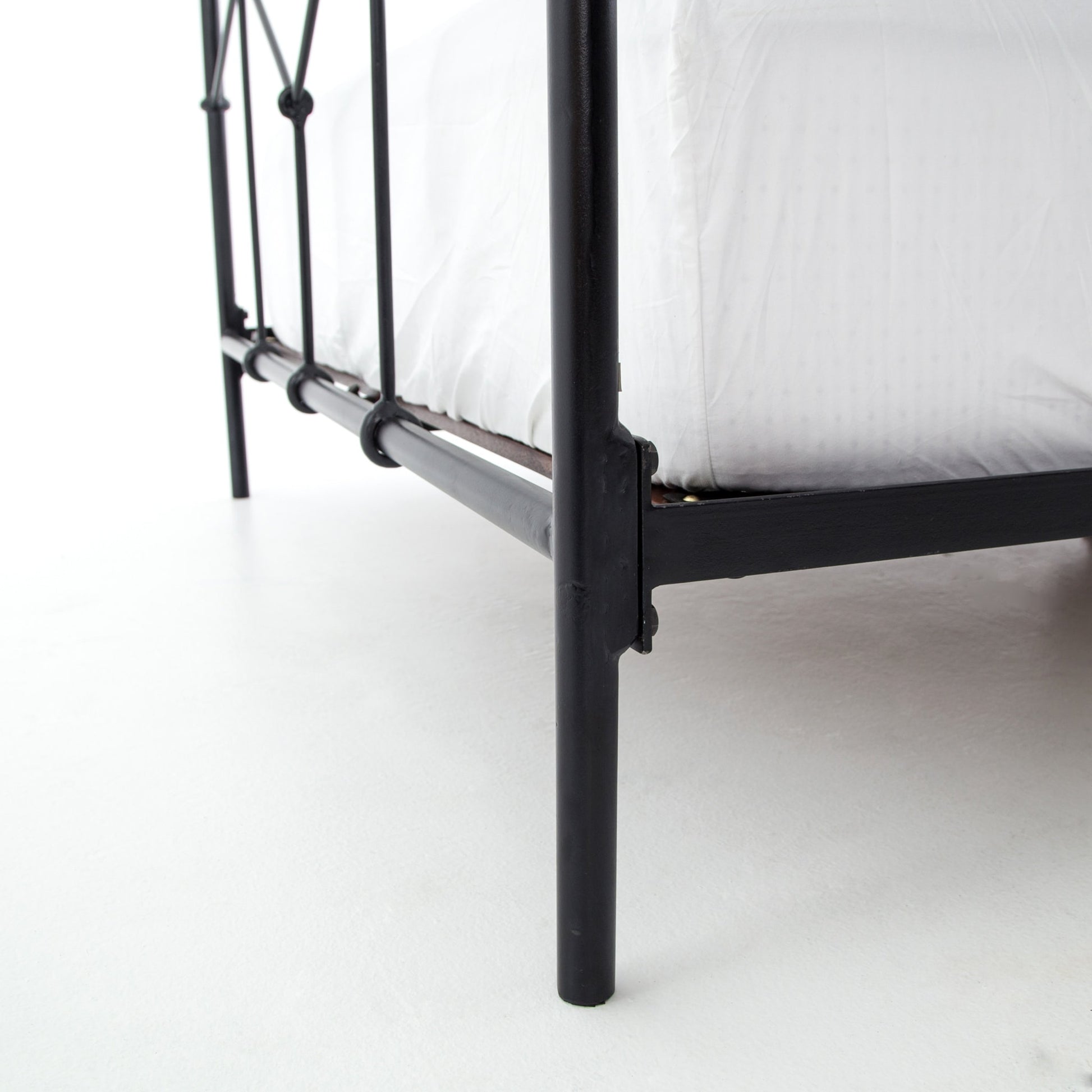 Casey Bed by Four Hands in sanblasted vintage black. Made from iron in a cottage & farmhouse style.
