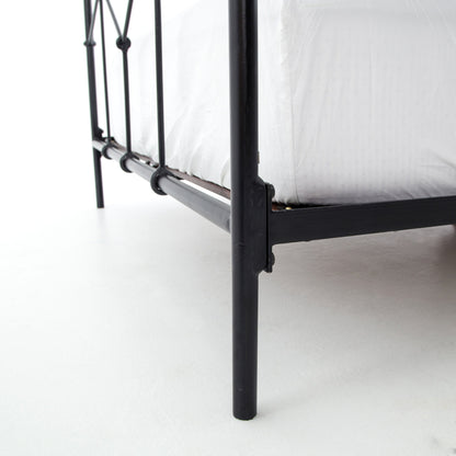 Casey Bed by Four Hands in sanblasted vintage black. Made from iron in a cottage & farmhouse style.