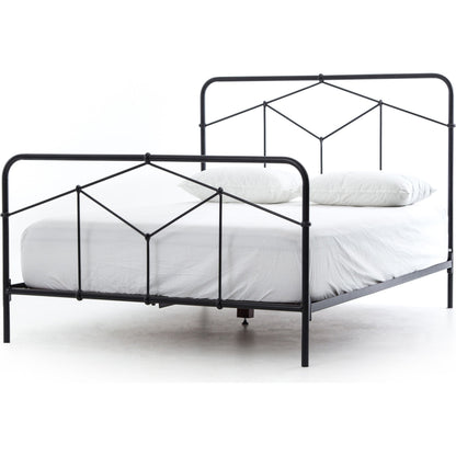 Casey Bed by Four Hands in sanblasted vintage black. Made from iron in a cottage & farmhouse style.