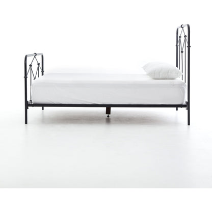 Casey Bed by Four Hands in sanblasted vintage black. Made from iron in a cottage & farmhouse style.