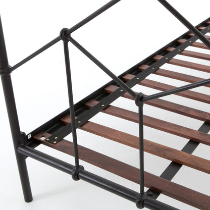 Casey Bed by Four Hands in sanblasted vintage black. Made from iron in a cottage & farmhouse style.