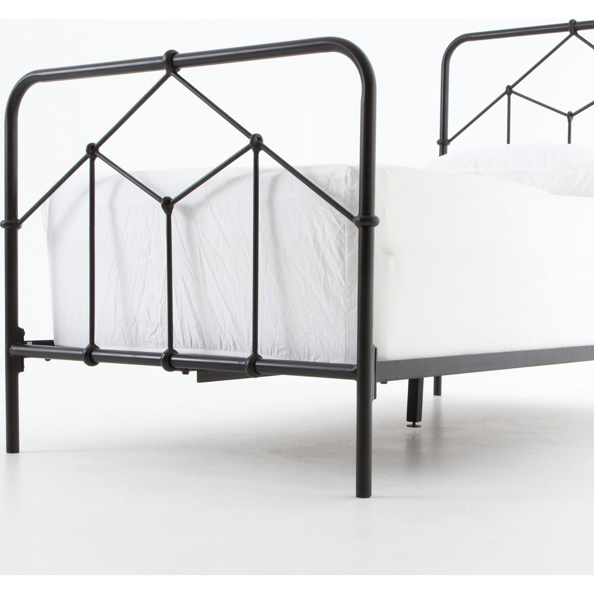 Casey Bed by Four Hands in sanblasted vintage black. Made from iron in a cottage & farmhouse style.