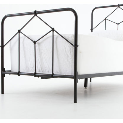 Casey Bed by Four Hands in sanblasted vintage black. Made from iron in a cottage & farmhouse style.