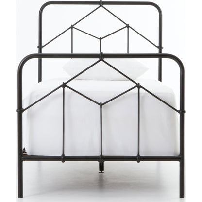 Casey Bed by Four Hands in sanblasted vintage black. Made from iron in a cottage & farmhouse style.