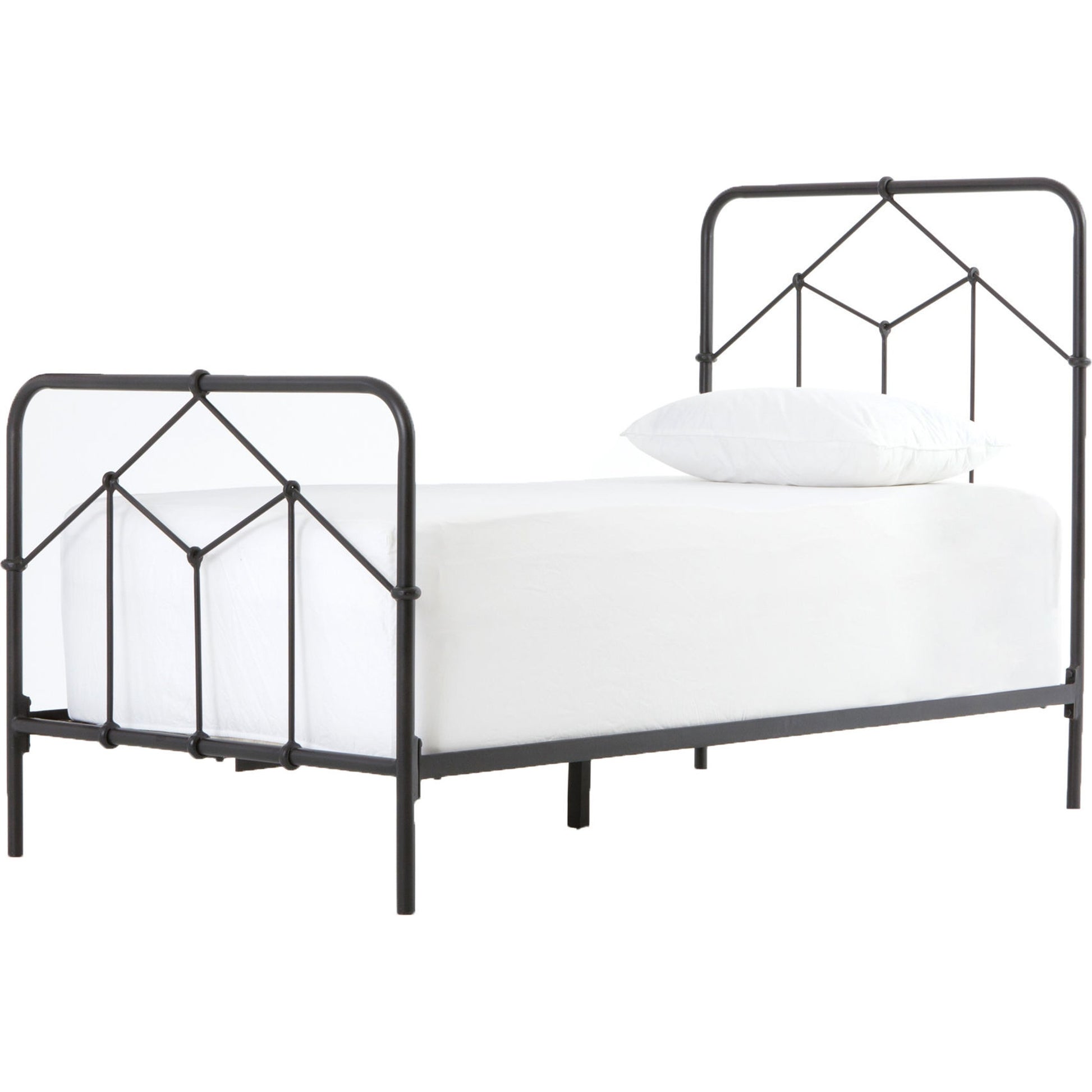 Casey Bed by Four Hands in sanblasted vintage black. Made from iron in a cottage & farmhouse style.