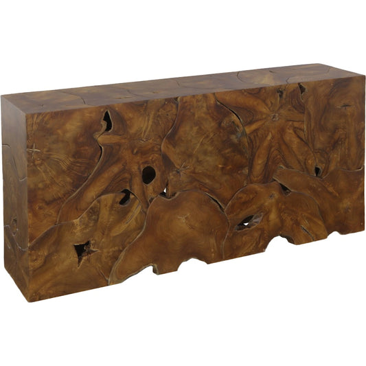 Teak Slice Console by Phillips Collection in brown. Made from wood, teak in a modern style.