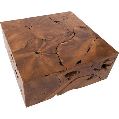 Teak Slice Square Coffee Table by Phillips Collection in warm teak red. Made from unique in a eclectic & global style.