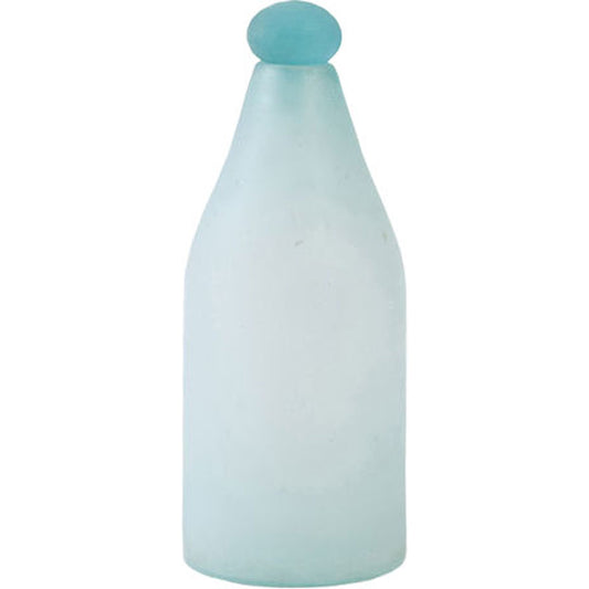 Frosted Glass Bottle II by Phillips Collection in turquoise. Made from glass in a coastal style.