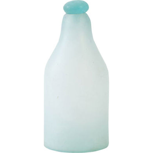 Frosted Glass Bottle II by Phillips Collection in turquoise. Made from glass in a coastal style.